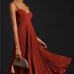 Anthropologie Sweetheart Bodice Pleated Dress